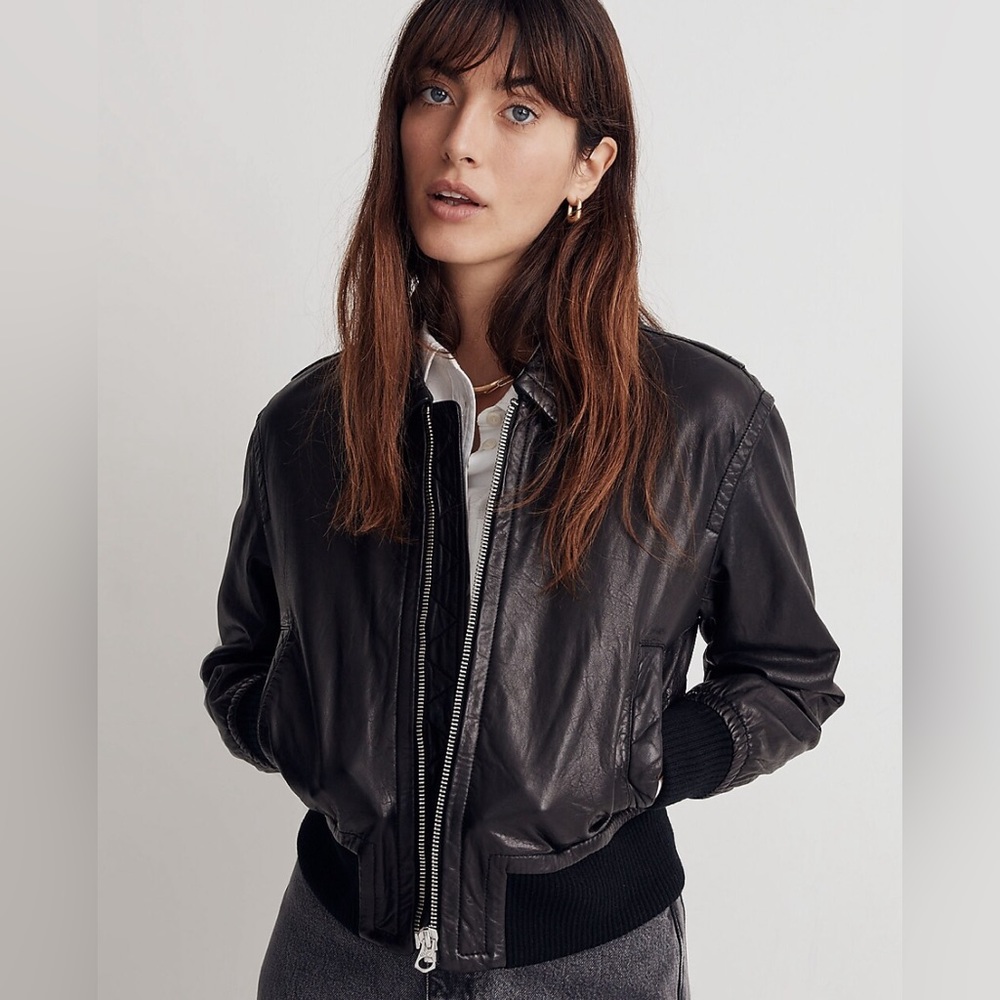 Madewell Genuine Leather Bomber Jacket